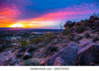 Sunrise On Camelback Mountain In Phoenix, Arizona