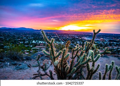 Sunrise On Camelback Mountain In Phoenix, Arizona