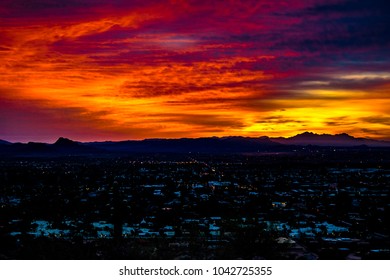 Sunrise On Camelback Mountain In Phoenix, Arizona