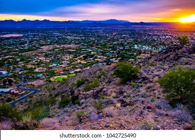 Sunrise On Camelback Mountain In Phoenix, Arizona