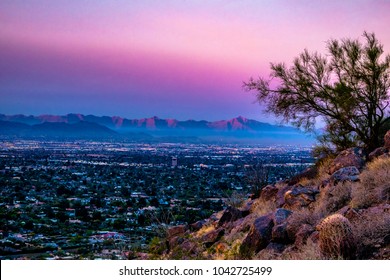 Sunrise On Camelback Mountain In Phoenix, Arizona