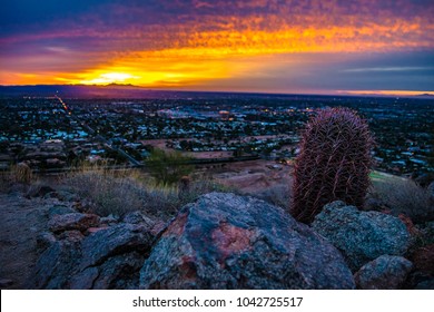 Sunrise On Camelback Mountain In Phoenix, Arizona