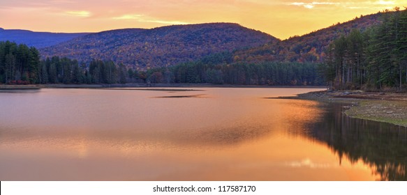 Sunrise On Cooper Lake Near Woodstock, NY (Panorama)