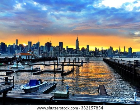 Sunrise on the Hudson River, New York City iPhone photo