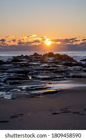 Sunrise  On The Jetty At Asbury Park Beach