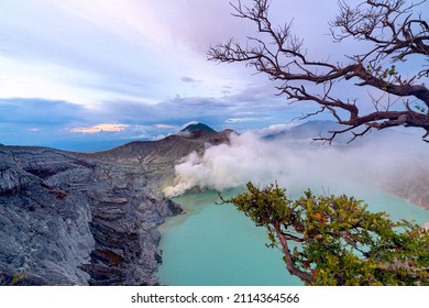 Sunrise On Kawah Ijen Crater, Indonesia