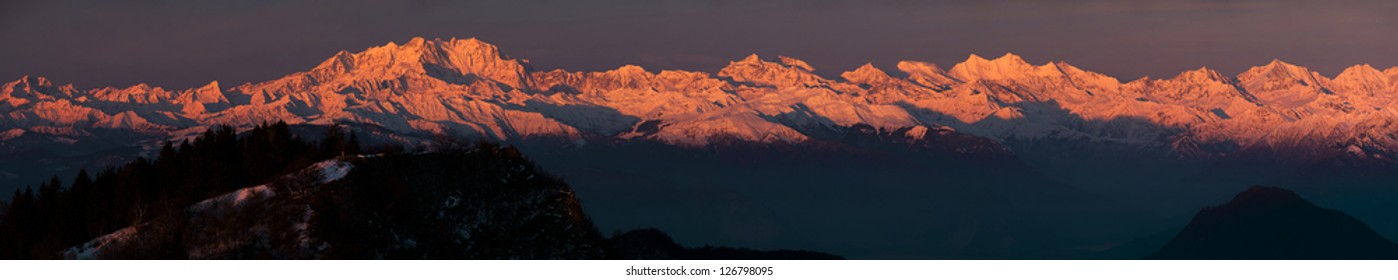 Sunrise On The Monte Rosa Massif, Italy