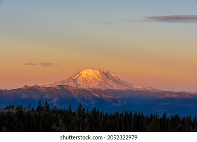 A Sunrise On Mount Rainier And The Norse Peak Wilderness, Washington.