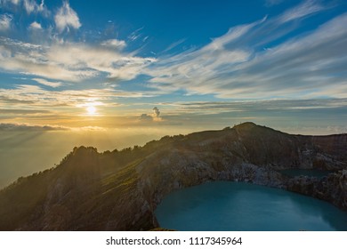 Sunrise On Mt Kelimutu, Flores, Indonesia