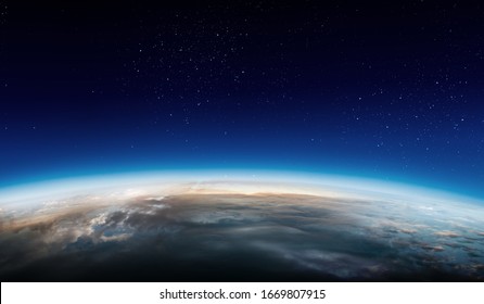 Sunrise on planet orbit, space beauty - Shutterstock ID 1669807915