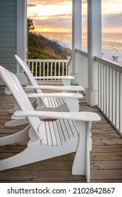 Sunrise On A Porch Overlooking The Beach