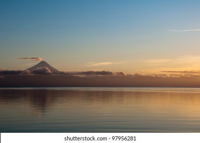 Sunrise at Osorno volcano and Llanquihue lake, Chile - Shutterstock ID 97956281