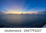 Sunrise over the Atlantic Ocean on a beautiful morning near Ft Lauderdale, Florida USA.