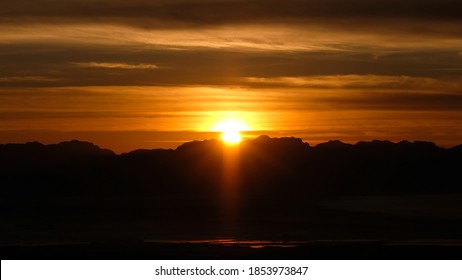 Sunrise Over Boland Mountains Western Cape