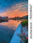 Sunrise over Carroll Creek in downtown Frederick, Maryland