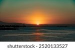 Sunrise over the coastline of Long Beach, California 