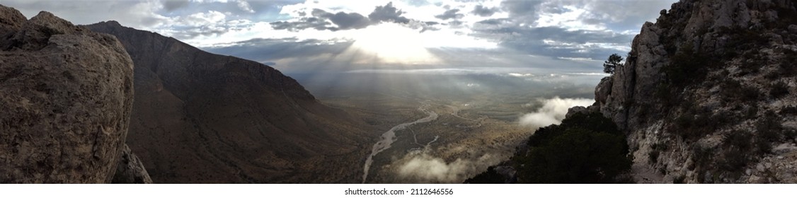 Sunrise Over Guadalupe Peak In Texas