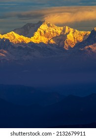 Sunrise over the Kanchenjunga range of mountains