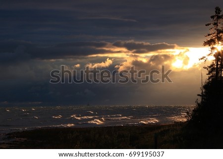 Sunrise Over Lake Huron Windy Morning Stock Photo Edit Now