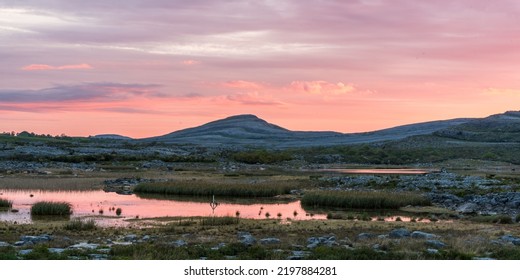 Sunrise Over Lanscape In Connemara, Ireland