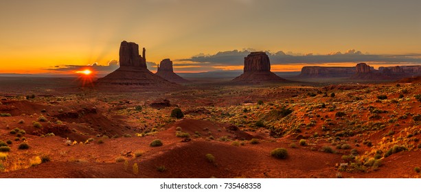 Sunrise over Monument Valley Panorama - Powered by Shutterstock