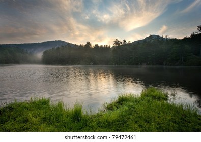 Sunrise over Mountain Lake, near Cashiers North Carolina