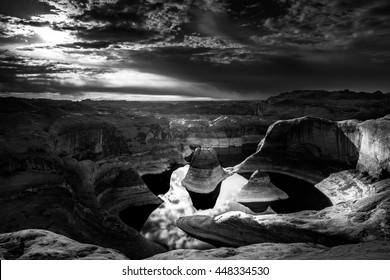 Sunrise over Reflection Canyon Black and White Photography USA Landscapes  - Powered by Shutterstock