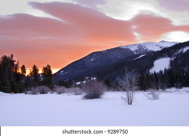 Sunrise Over Rocky Mountain Near Keystone CO