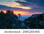 Sunrise over the rugged Linville Gorge Wilderness in North Carolina