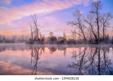 Sunrise Over The Snohomish River