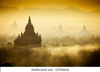Sunrise over temples of Bagan in Myanmar - Powered by Shutterstock
