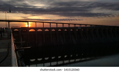 Sunrise Over Wilson Lock And Dam