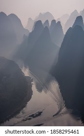 Sunrise Over The Xiang Gong Shan And Li River