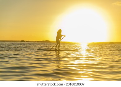 Sunrise Paddleboarding In Bacalar Mexico