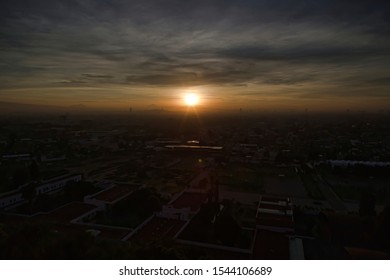 Sunrise, Panoramic View Of The City Of San Andres Cholula Puebla