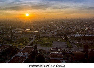 Sunrise, Panoramic View Of The City Of San Andres Cholula Puebla