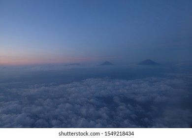 Sunrise Peeking At Mt Merapi