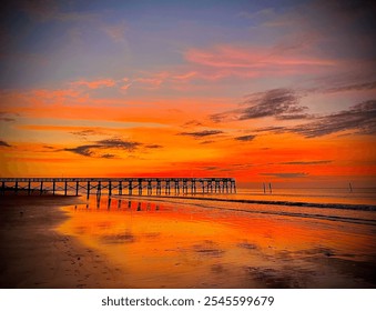 Sunrise from the pier at Myrtle Beach  - Powered by Shutterstock