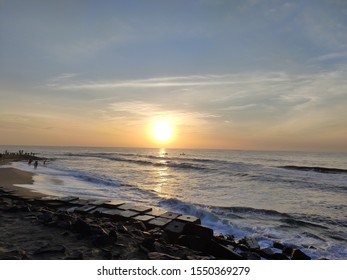 Sunrise In Pondicherry Rock Beach 2