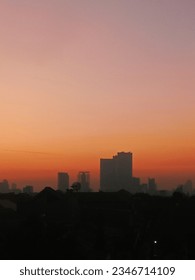 Sunrise in Rooftoop in EastJava Surabaya indonesia. 