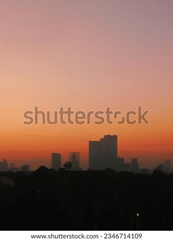 Sunrise in Rooftoop in EastJava Surabaya indonesia. 