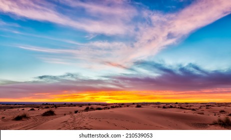 Sunrise in the Sahara Desert in Morocco