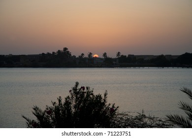 Sunrise In Saint Louis In Senegal With View On The River