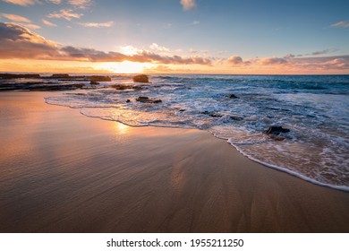 sunrise from Sandy Beach, Oahu, Hawaii
