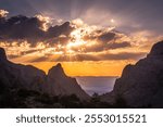 Sunrise in Santa Elena Canyon at Big Bend National Park.