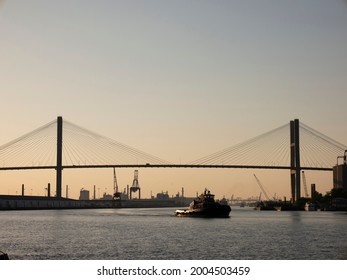 Sunrise, Savanah Harbor, Savannah River, Savannah, Georgia.