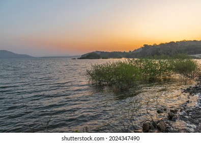 Sunrise scene in Gir National Park, Gujarat, India