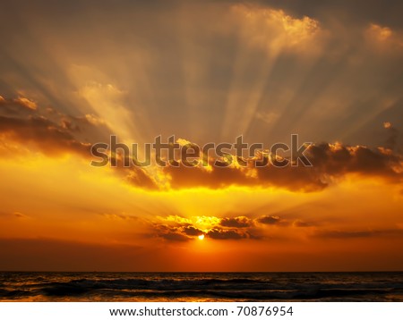 sunrise in the sea
