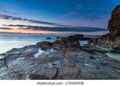 Sunrise At The Seaside From Caves Beach In The City Of Lake Macquarie, Hunter Region, NSW, Australia.