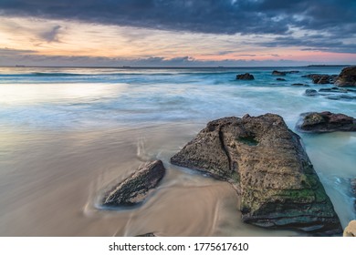 Sunrise At The Seaside From Caves Beach In The City Of Lake Macquarie, Hunter Region, NSW, Australia.